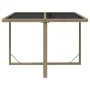 Garden table made of synthetic rattan and beige glass 109x107x74 cm by vidaXL, Garden tables - Ref: Foro24-316789, Price: 126...