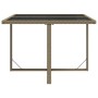 Garden table made of synthetic rattan and beige glass 109x107x74 cm by vidaXL, Garden tables - Ref: Foro24-316789, Price: 128...