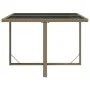 Garden table made of synthetic rattan and beige glass 109x107x74 cm by vidaXL, Garden tables - Ref: Foro24-316789, Price: 126...