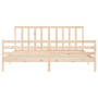 Bed frame with solid wood headboard 200x200 cm by vidaXL, Beds and slatted bases - Ref: Foro24-3193811, Price: 143,51 €, Disc...