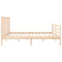 Bed frame with solid wood headboard 200x200 cm by vidaXL, Beds and slatted bases - Ref: Foro24-3193811, Price: 143,51 €, Disc...