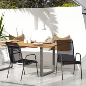 Garden chairs 2 units steel and black textilene by vidaXL, Garden chairs - Ref: Foro24-316817, Price: 82,59 €, Discount: %