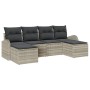 Conjunto de sofá de jardín con cojín 6 pcs Gris claro Poliratán