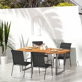 Sillas de jardín 4 unidades acero y textilene negro de vidaXL, Sillas de jardín - Ref: Foro24-316821, Precio: 190,65 €, Descu...