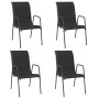 Sillas de jardín 4 unidades acero y textilene negro de vidaXL, Sillas de jardín - Ref: Foro24-316821, Precio: 102,89 €