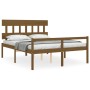 Doppelbett für Senioren, Kopfteil aus honigbraunem Holz von vidaXL, Betten und Lattenroste - Ref: Foro24-3195424, Preis: 155,...
