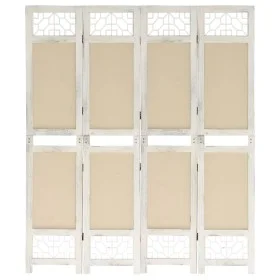 4-panel cream-colored fabric room divider screen 140x165 cm by vidaXL, Room dividers - Ref: Foro24-338559, Price: 72,06 €, Di...
