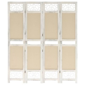 Trennwand mit 4 Paneelen aus cremefarbenem Stoff, 140x165 cm von vidaXL, Raumteiler - Ref: Foro24-338559, Preis: 80,80 €, Rab...
