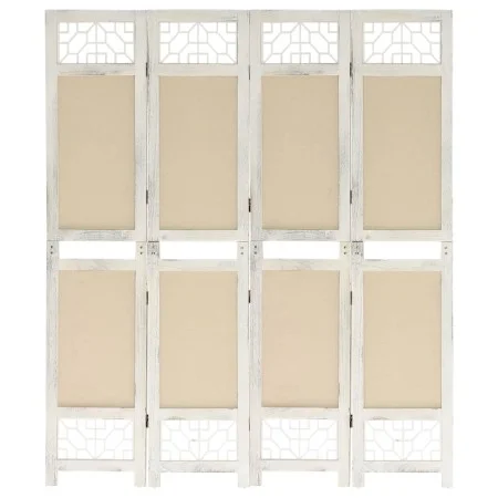 4-panel cream-colored fabric room divider screen 140x165 cm by vidaXL, Room dividers - Ref: Foro24-338559, Price: 72,06 €, Di...
