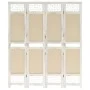 Trennwand mit 4 Paneelen aus cremefarbenem Stoff, 140x165 cm von vidaXL, Raumteiler - Ref: Foro24-338559, Preis: 72,06 €, Rab...