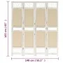 4-panel cream-colored fabric room divider screen 140x165 cm by vidaXL, Room dividers - Ref: Foro24-338559, Price: 72,06 €, Di...