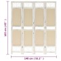 Trennwand mit 4 Paneelen aus cremefarbenem Stoff, 140x165 cm von vidaXL, Raumteiler - Ref: Foro24-338559, Preis: 80,80 €, Rab...
