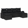 Conjunto de sofá de jardín con cojín 6 pcs Negro Poliratán