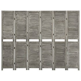 Grauer 6-teiliger Paravent aus Massivholz, 214 x 166 cm von vidaXL, Raumteiler - Ref: Foro24-338577, Preis: 126,60 €, Rabatt: %