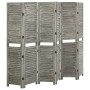 Gray solid wood 6-panel screen 214x166 cm by vidaXL, Room dividers - Ref: Foro24-338577, Price: 126,54 €, Discount: %
