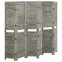 Gray solid wood 6-panel screen 214x166 cm by vidaXL, Room dividers - Ref: Foro24-338577, Price: 125,44 €, Discount: %