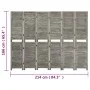 Gray solid wood 6-panel screen 214x166 cm by vidaXL, Room dividers - Ref: Foro24-338577, Price: 125,44 €, Discount: %