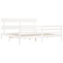 Weißer Massivholzbettrahmen mit Kopfteil 200x200 cm von vidaXL, Betten und Lattenroste - Ref: Foro24-3195112, Preis: 153,20 €...