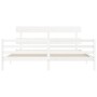 Weißer Massivholzbettrahmen mit Kopfteil 200x200 cm von vidaXL, Betten und Lattenroste - Ref: Foro24-3195112, Preis: 153,20 €...
