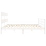 Weißer Massivholzbettrahmen mit Kopfteil 200x200 cm von vidaXL, Betten und Lattenroste - Ref: Foro24-3195112, Preis: 153,20 €...