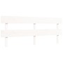 White solid wood bed frame with headboard 200x200 cm by vidaXL, Beds and slatted bases - Ref: Foro24-3195112, Price: 153,39 €...