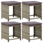 Garden stools 4 units and gray synthetic rattan cushions by vidaXL, Garden chairs - Ref: Foro24-316873, Price: 148,37 €, Disc...