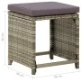Gartenhocker 4 Stück und Kissen Kunststoff Rattan grau von vidaXL, Gartenstühle - Ref: Foro24-316873, Preis: 146,42 €, Rabatt: %