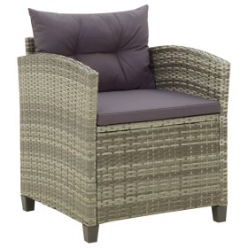 Gartensessel mit grauen synthetischen Rattankissen von vidaXL, Gartenstühle - Ref: Foro24-316872, Preis: 128,94 €, Rabatt: %