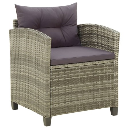 Gartensessel mit grauen synthetischen Rattankissen von vidaXL, Gartenstühle - Ref: Foro24-316872, Preis: 128,94 €, Rabatt: %