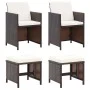 Garden chair and stool set, 4 pieces, black PE rattan by vidaXL, Garden chairs - Ref: Foro24-316780, Price: 127,86 €, Discoun...