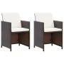 Conjunto de silla de jardín y taburete 4 piezas ratán PE negro de vidaXL, Sillas de jardín - Ref: Foro24-316780, Precio: 127,...