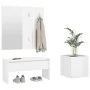 Glänzend weißes Sperrholz-Dielenmöbel-Set von vidaXL, Kleiderschränke - Ref: Foro24-3082059, Preis: 111,97 €, Rabatt: %