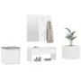 Glänzend weißes Sperrholz-Dielenmöbel-Set von vidaXL, Kleiderschränke - Ref: Foro24-3082068, Preis: 162,59 €, Rabatt: %