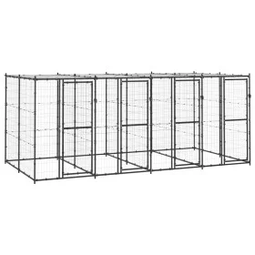 Outdoor steel kennel with roof 9.68 m² by vidaXL, Dog kennels and fences - Ref: Foro24-3082251, Price: 721,91 €, Discount: %