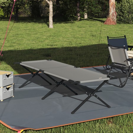 Cama de Sol Plegable con Bolsa de Transporte Gris Tejido Oxford 600D de , Catres - Ref: Foro24-42003189, Precio: 61,30 €