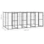 Outdoor steel kennel with roof 9.68 m² by vidaXL, Dog kennels and fences - Ref: Foro24-3082251, Price: 721,91 €, Discount: %