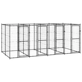 Steel outdoor kennel 9.68 m² by vidaXL, Dog kennels and fences - Ref: Foro24-3082262, Price: 590,01 €, Discount: %