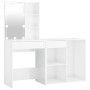 Schminktisch mit LED und glänzend weißem Sperrholzschrank von vidaXL, Schlafzimmerkommoden - Ref: Foro24-3082023, Preis: 151,...