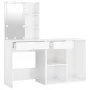 Schminktisch mit LED und glänzend weißem Sperrholzschrank von vidaXL, Schlafzimmerkommoden - Ref: Foro24-3082023, Preis: 150,...