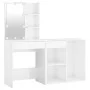 Schminktisch mit LED und glänzend weißem Sperrholzschrank von vidaXL, Schlafzimmerkommoden - Ref: Foro24-3082023, Preis: 150,...