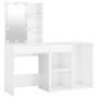 Schminktisch mit LED und glänzend weißem Sperrholzschrank von vidaXL, Schlafzimmerkommoden - Ref: Foro24-3082023, Preis: 151,...