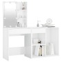 Schminktisch mit LED und glänzend weißem Sperrholzschrank von vidaXL, Schlafzimmerkommoden - Ref: Foro24-3082023, Preis: 151,...