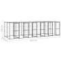 Perrera de exterior de acero con techo 14,52 m² de vidaXL, Casetas y cercados para perros - Ref: Foro24-3082253, Precio: 1,00...