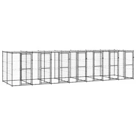Außenstahlzwinger mit Dach 16,94 m² von vidaXL, Hundehütten und Zäune - Ref: Foro24-3082254, Preis: 1,00 €, Rabatt: %