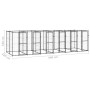 Perrera de exterior de acero 14,52 m² de vidaXL, Casetas y cercados para perros - Ref: Foro24-3082264, Precio: 903,34 €, Desc...