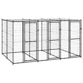 Outdoor steel dog kennel with a roof, 7.26 m² by vidaXL, Dog kennels and fences - Ref: Foro24-3082250, Price: 551,52 €, Disco...