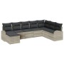 Conjunto de sofá de jardín con cojín 8 pcs Gris claro Poliratán