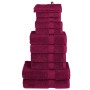 Juego de toallas premium SOLUND 12 unidades burdeos 600 gsm | Foro24.es | Tu tienda online para hogar, jardín y más Foro24.es