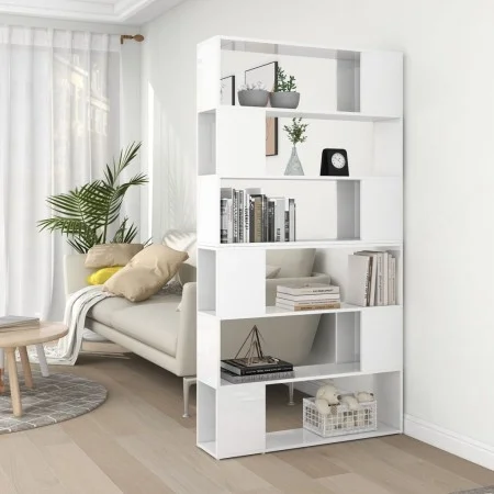Glossy white space divider shelf 100x24x188 cm by vidaXL, Bookcases and shelves - Ref: Foro24-3082077, Price: 145,21 €, Disco...