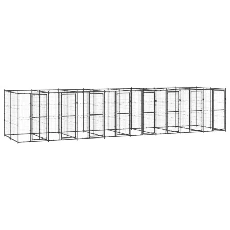 Steel outdoor kennel 19.36 m² by vidaXL, Dog kennels and fences - Ref: Foro24-3082266, Price: 1,00 €, Discount: %
